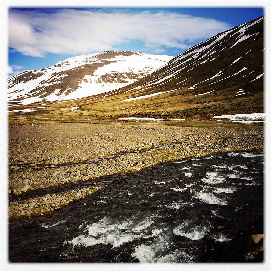 Nature Photograph - Landscape in North Iceland - river and mountain by Matthias Hauser