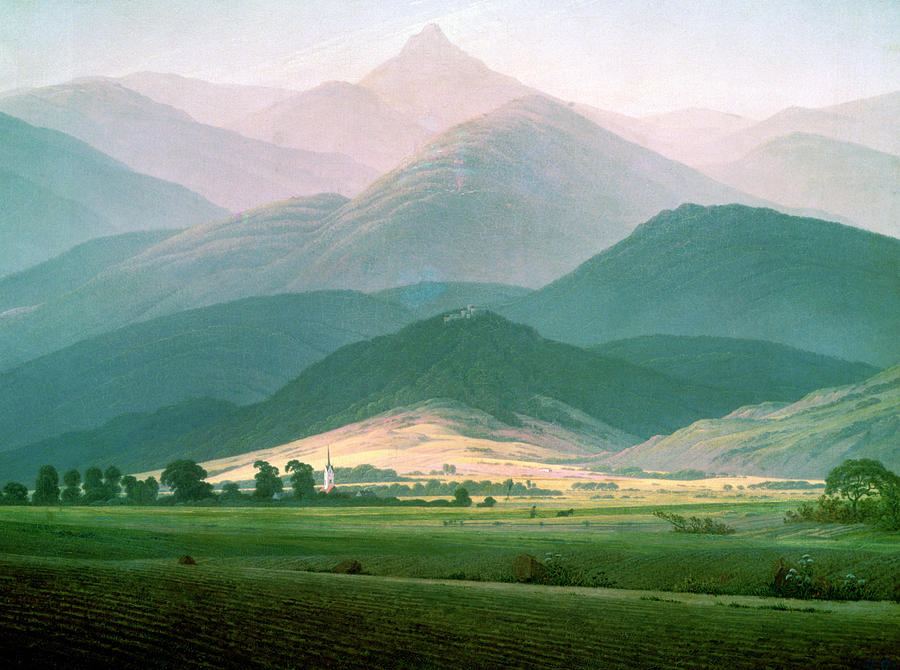 Sunset Photograph - Landscape In The Riesengebirge, 1810-11 Oil On Canvas by Caspar David Friedrich