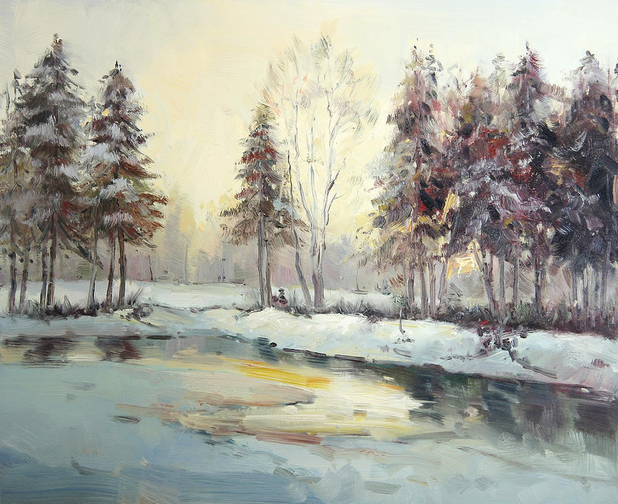 Landscape in winter Painting by Unknown - Fine Art America