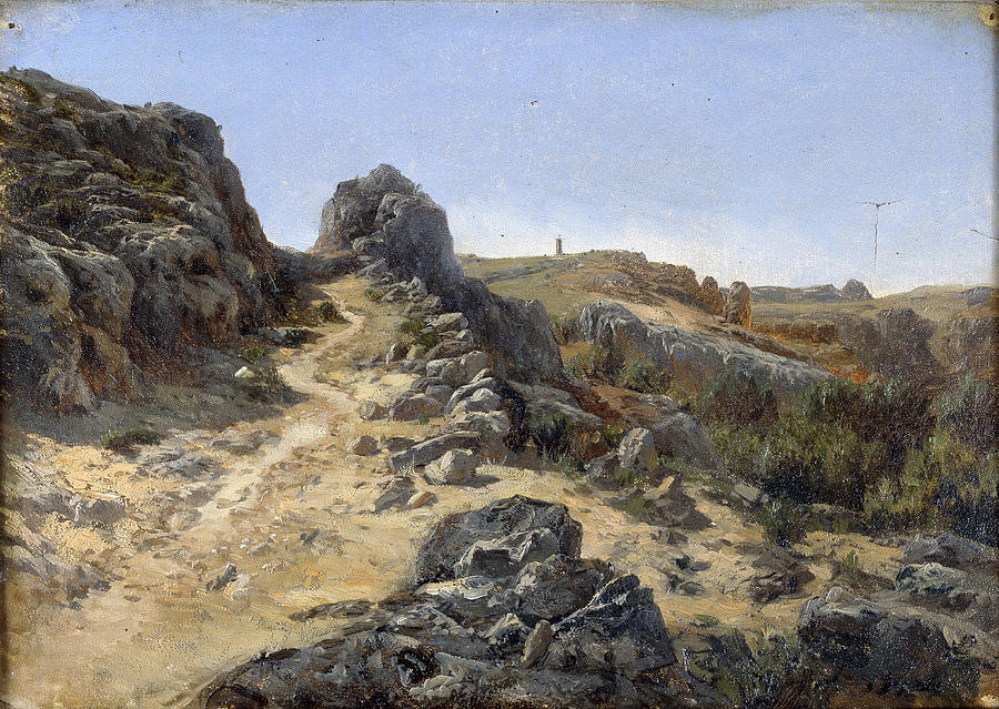 Landscape near the monastery Piedra Painting by Carlos de Haes
