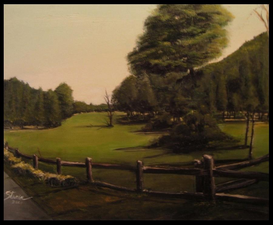 Landscape of Duxbury Golf Course - Image of Original Oil Painting Painting by Diane Strain
