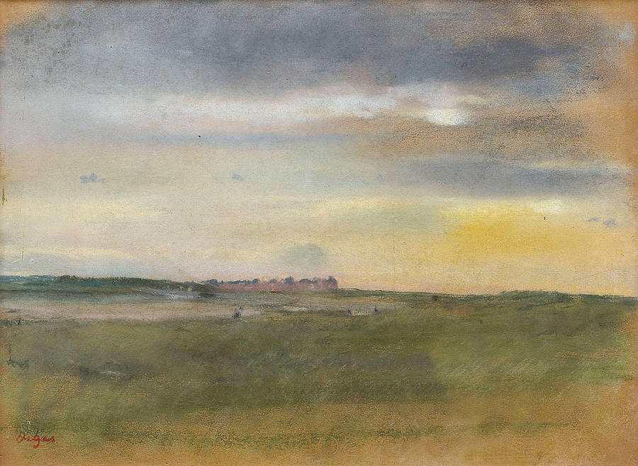 Landscape. The Sunset Painting by Edgar Degas