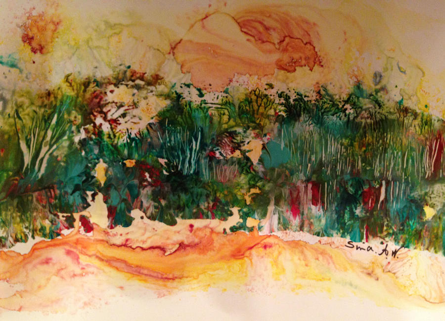 Landscape Twohundred Painting by Sima Amid Wewetzer
