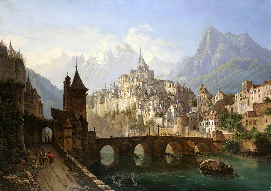 Landscape with a Castle Painting by Andreas Roller - Fine Art America