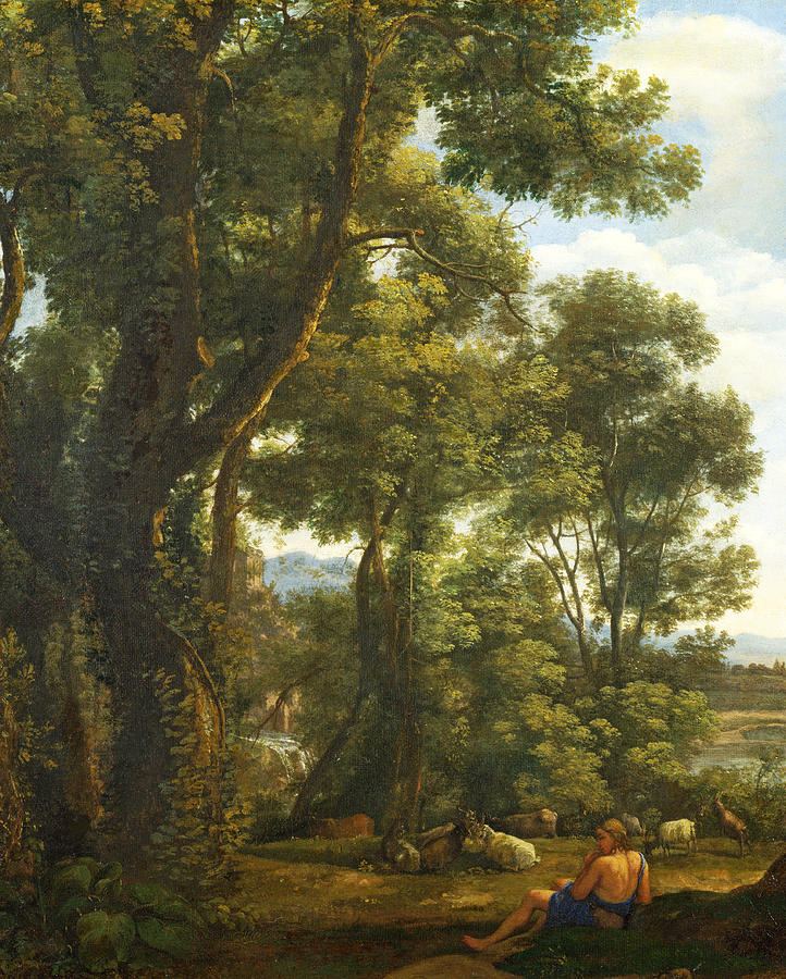 Landscape with a Goatherd and Goats Painting by Claude Lorrain