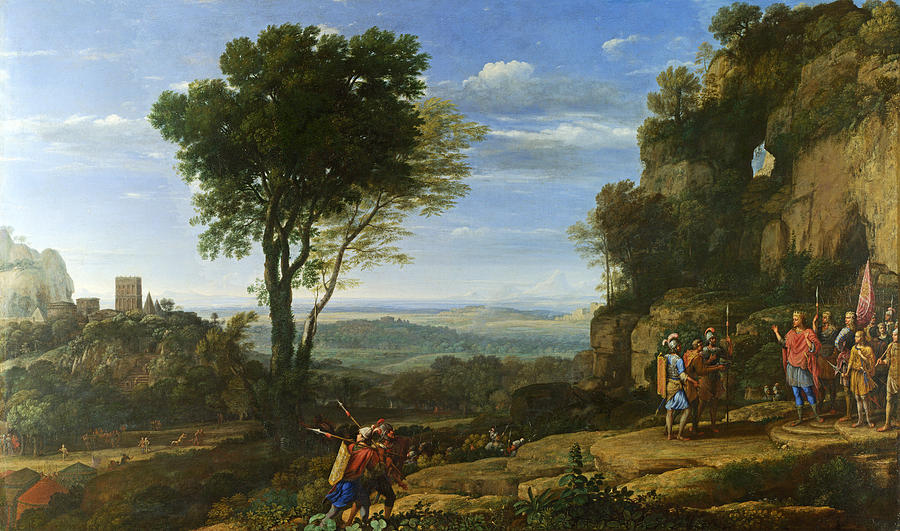Landscape with David at the Cave of Adullam Painting by Claude Lorrain