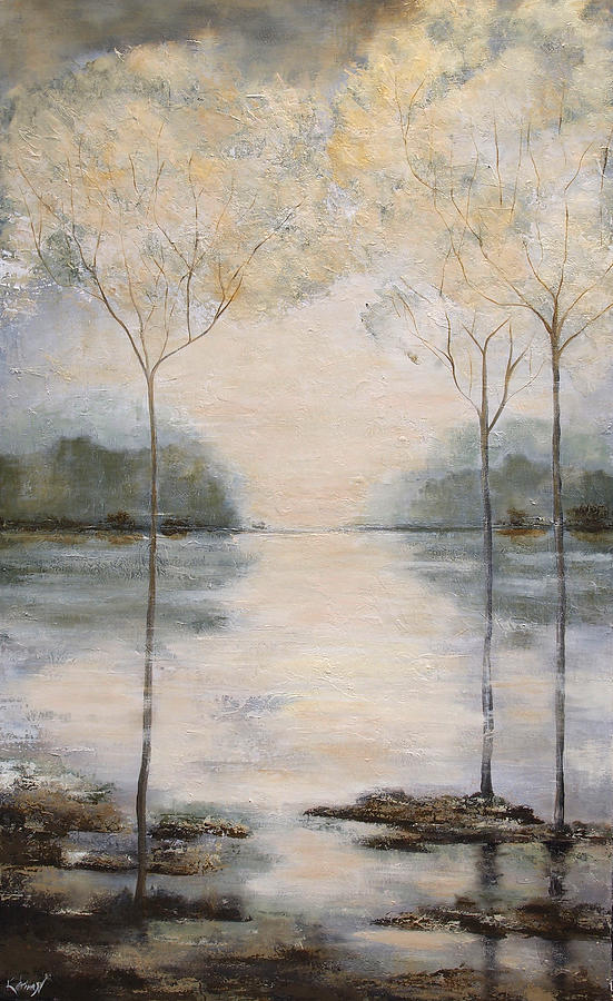 Landscape with gold Painting by Katrina Nixon