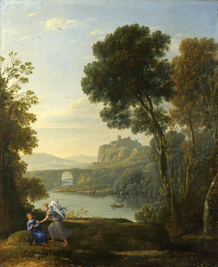 Landscape with Hagar and the Angel Painting by Claude Lorrain