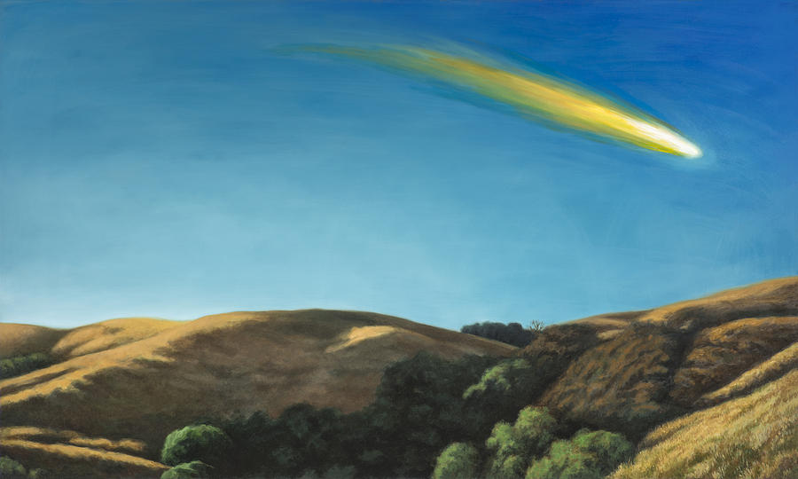 Landscape Painting - Landscape with Meteor #1 by David Palmer