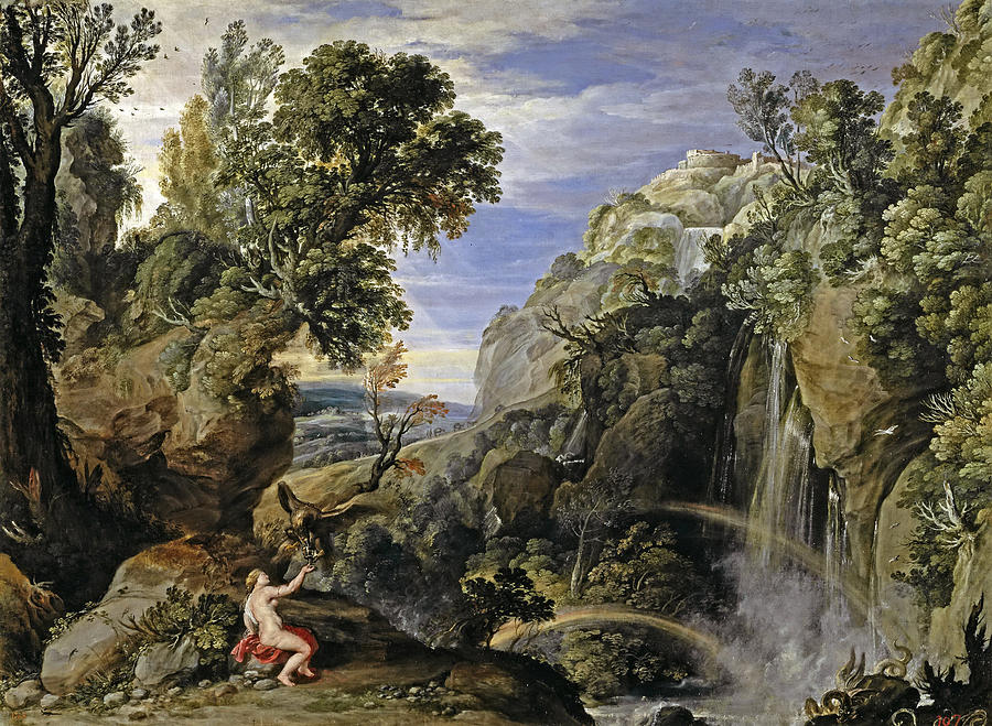 Landscape with Psyche and Jupiter  Painting by Paul Bril and  Peter Paul Rubens