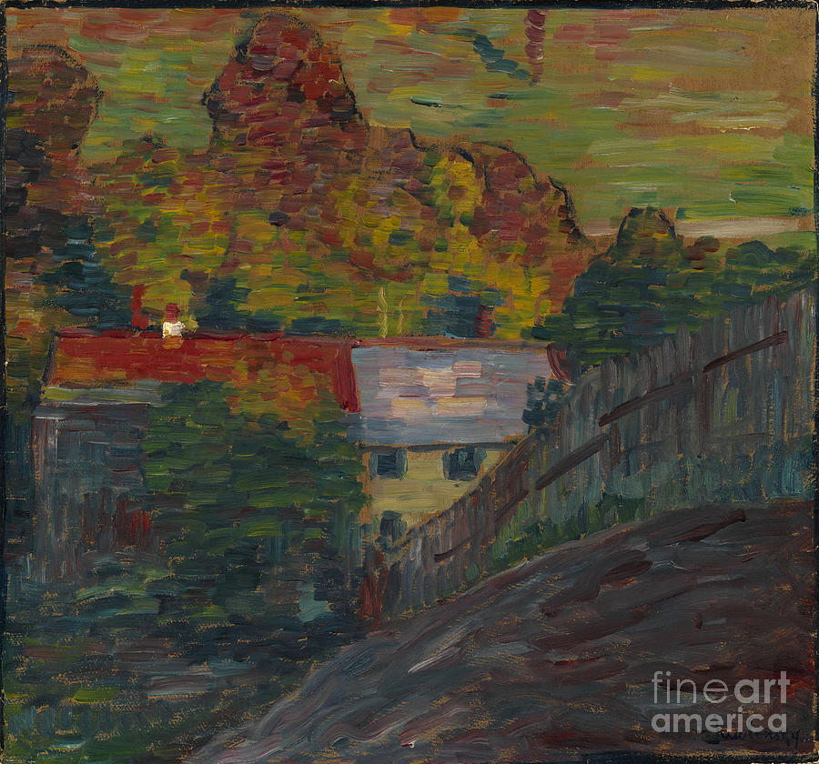 Landscape with red roof Wasserburg Painting by Celestial Images