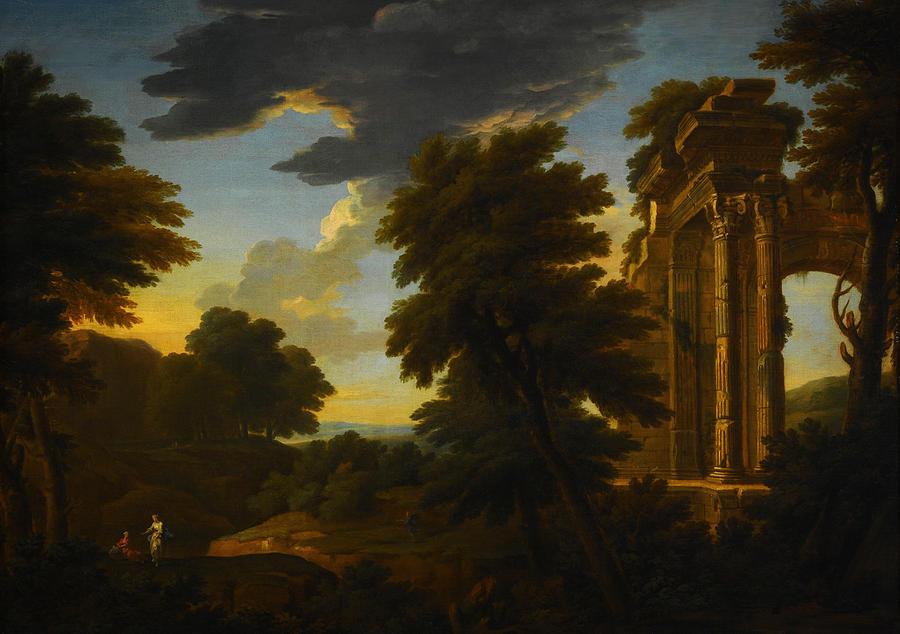 Landscape with Ruins Painting by Celestial Images