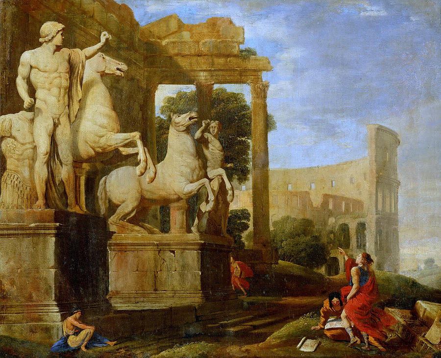 Landscape with the Dioscuri Painting by Jean Lemaire