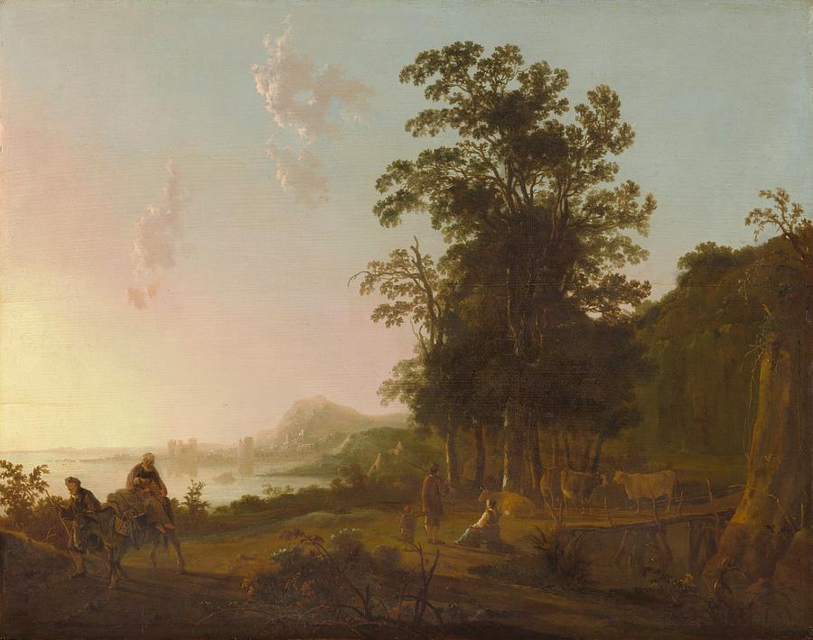 Landscape Painting - Landscape with the Flight into Egypt by Aelbert Cuyp
