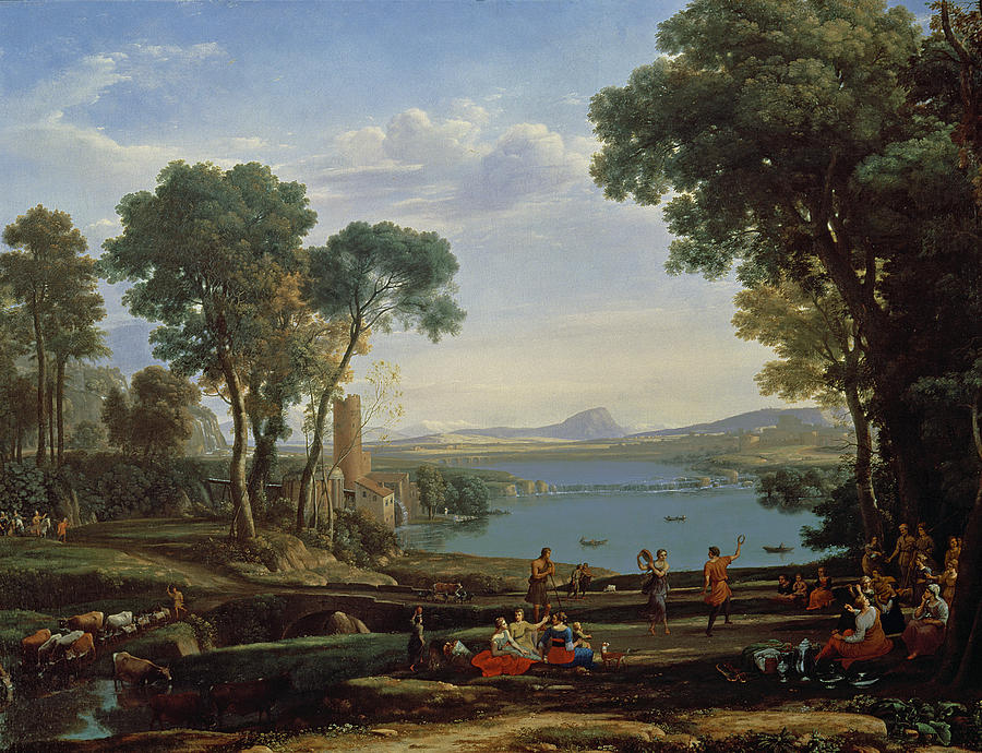 Genesis Photograph - Landscape With The Marriage Of Isaac And Rebekah The Mill 1648 Oil On Canvas by Claude Lorrain