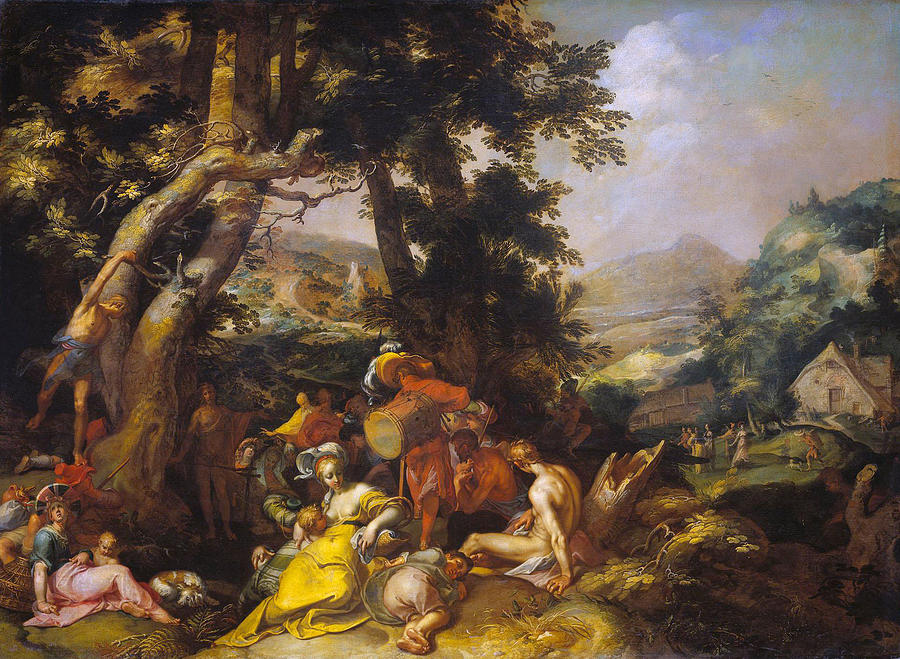 Landscape with the Ministry of John the Baptist Painting by Abraham Bloemaert