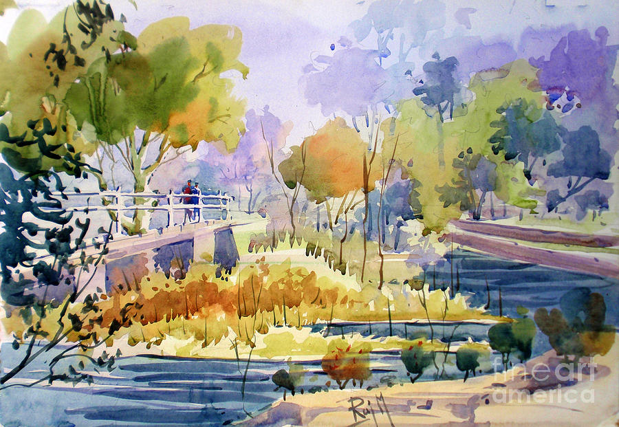 Landscape Painting - Landscape2 by Raj Maji Landscape Painting - Landscape2 by Raj Maji