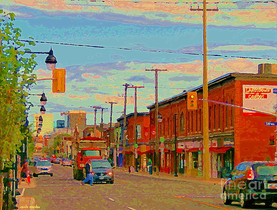 Landsdowne Condos 5th Avenue The Glebe Ottawa Street Scene Paintings Carole Spandau Canadian Art Painting by Carole Spandau