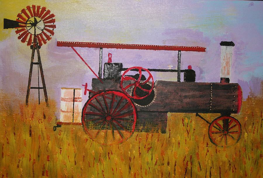 Train Painting - Lane Family Steam Engine by Harold Greer