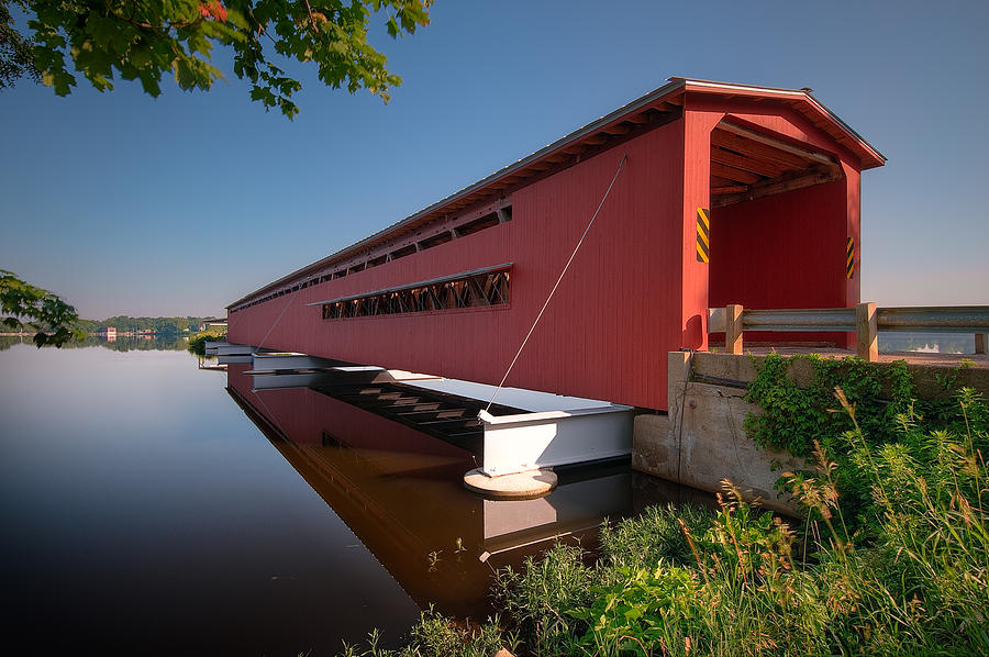 Langley Covered Bridge Michigan Photograph by Steve Gadomski
