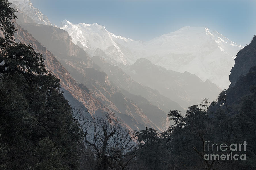 Mountain Photograph - Langtang Lirung view from Langtang valley by Ihor Bodnar