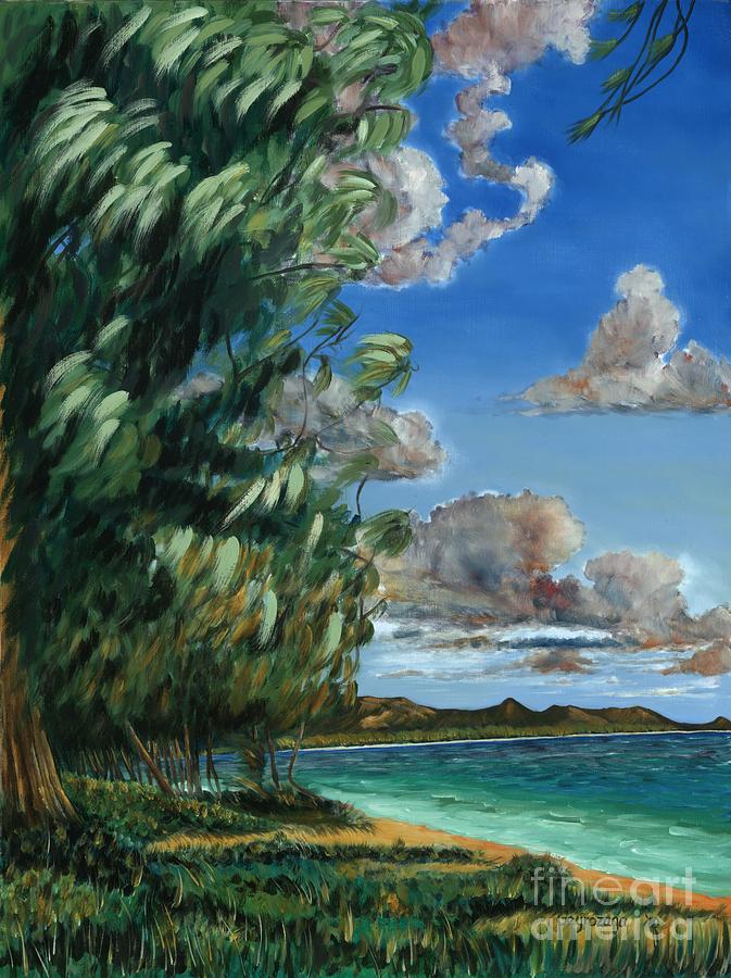 Lanikai beach Painting by Larry Geyrozaga