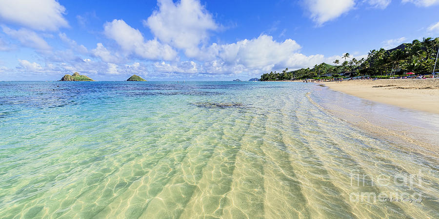 Lanikai Beach Photograph - Lanikai Beach Mid Day Ripples in the Sand 2 to 1 Aspect Ratio by Aloha Art