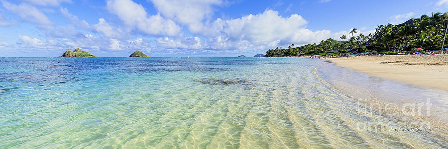 Lanikai Beach Photograph - Lanikai Beach Mid Day Ripples in the Sand 3 to 1 Aspect Ratio by Aloha Art