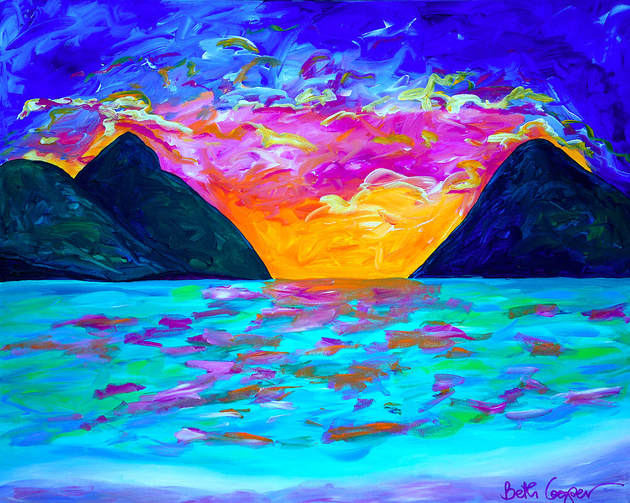Sunset Painting - Lanikai Sunrise by Beth Cooper