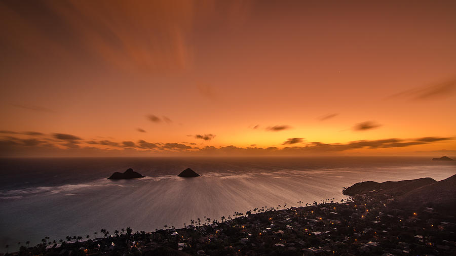 Lanikai sunrise - Oahu Photograph by Tin Lung Chao