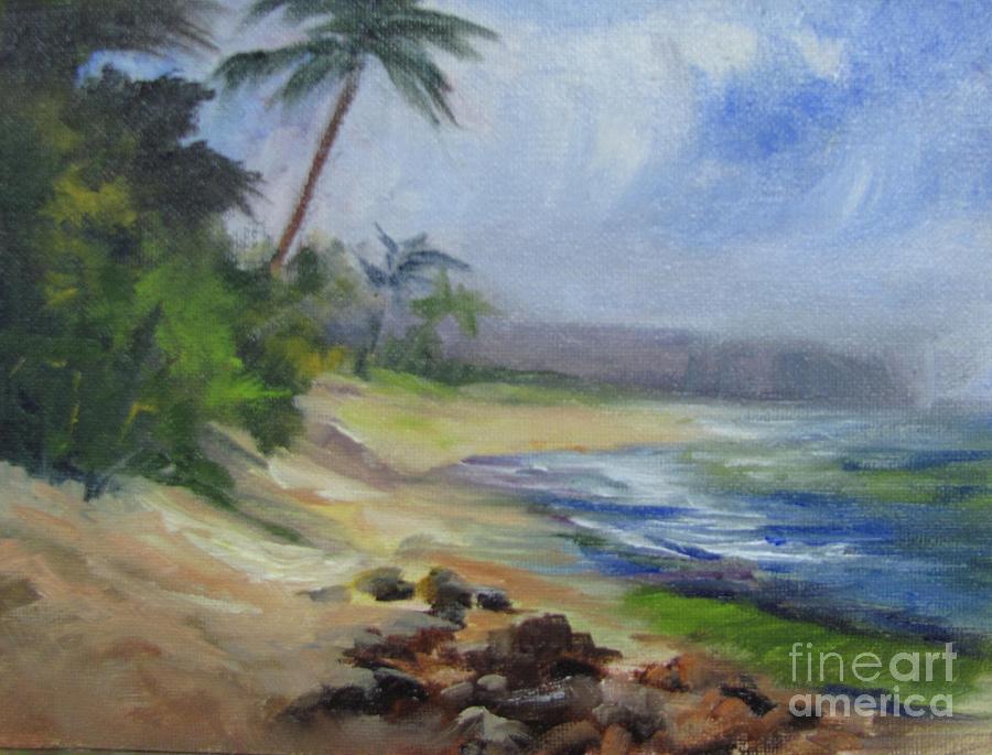 Landscape Painting - Lanikai Turtle Beach by Barbara Haviland