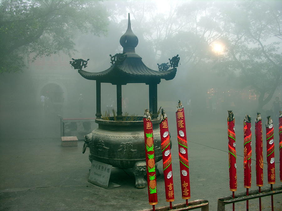 Lantau China - Po Lin Monastery Photograph by Jacqueline M Lewis