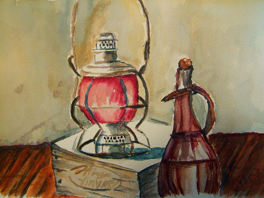 Lantern Painting by Elaine Duras