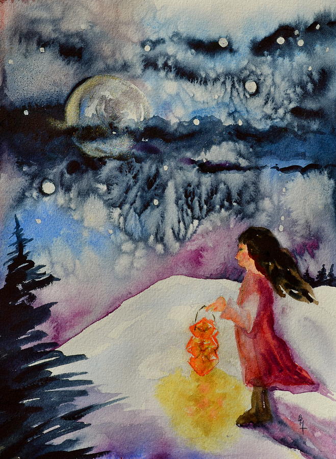 Winter Painting - Lantern Festival by Beverley Harper Tinsley