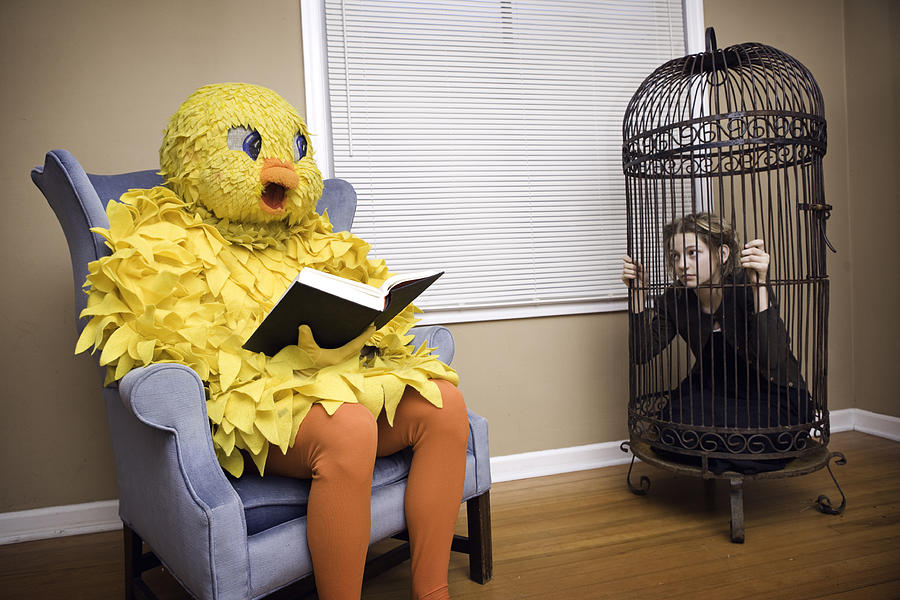 Large Bird Costume with Pet Person Photograph by RyanJLane