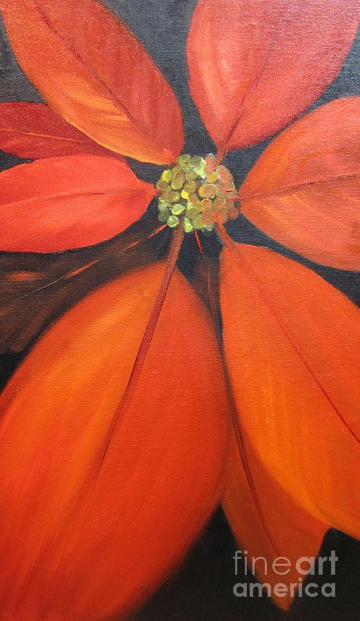 Reds Painting - Large Christmas Poinsettia by Barbara Haviland
