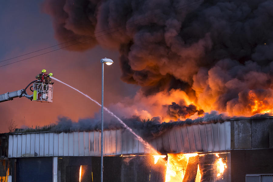 Large fire at a warehouse in Bramley, Leeds Photograph by Kelvinjay