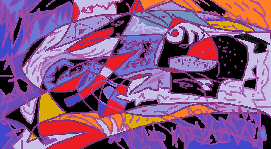 Abstract Fish Digital Art - Large Fish by Beebe Barksdale-Bruner Abstract Fish Digital Art - Large Fish by Beebe Barksdale-Bruner