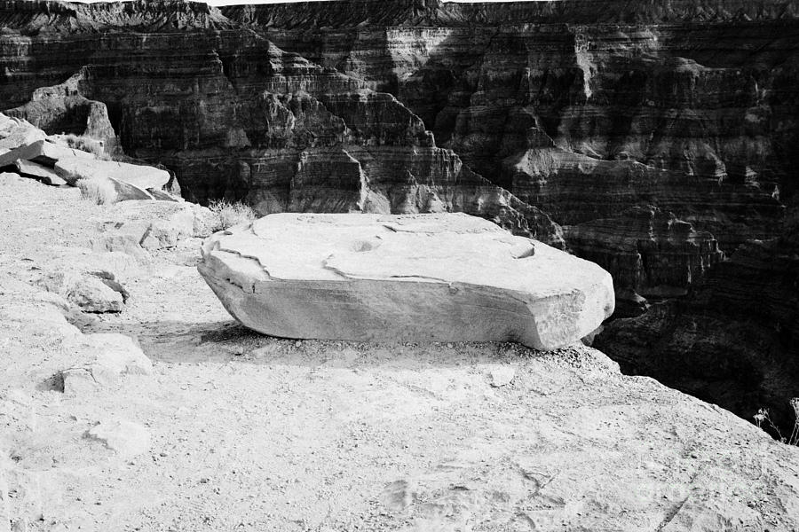 large flat rock on the edge of the rim of grand canyon guano point ...