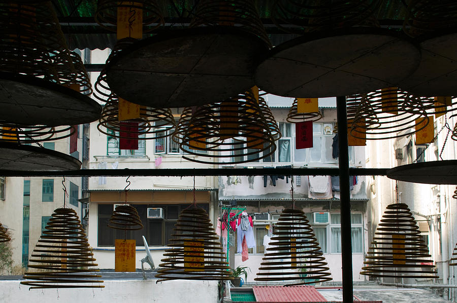 Architecture Photograph - Large Incense Coils Hanging In Pak Sing by Panoramic Images