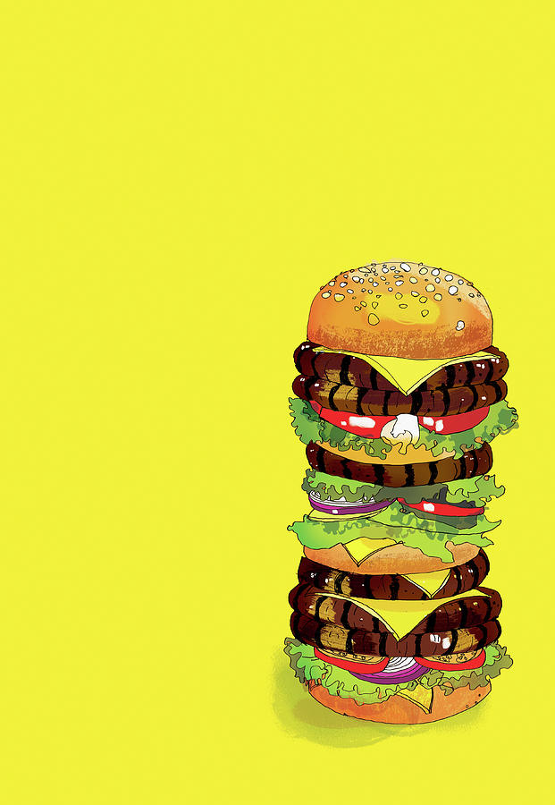 Large, Many-layered Hamburger Photograph by Ikon Ikon Images