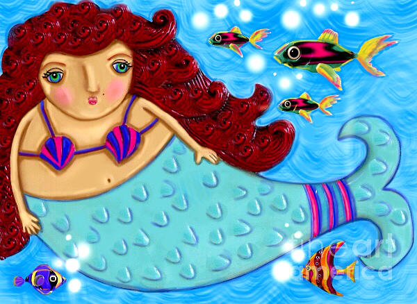 Large Mermaid Diva Painting by Cynthia Snyder