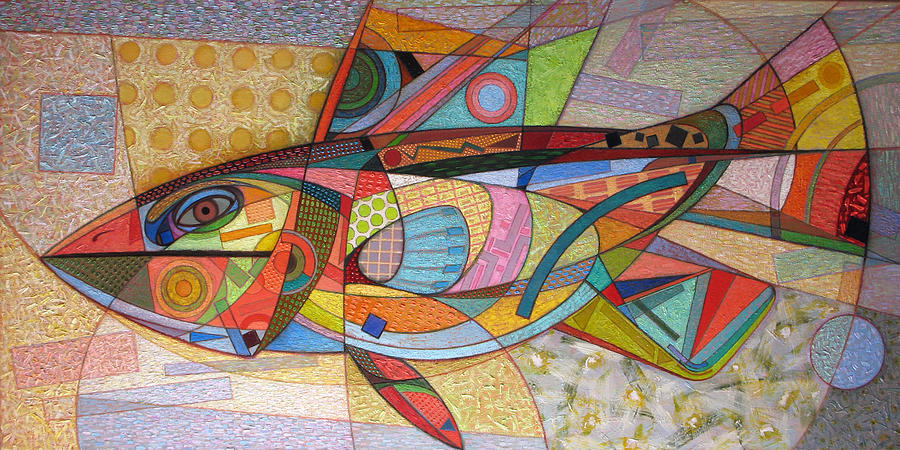 Fish Painting - Large Motley Fish. 2012 by Yuri Yudaev-Racei