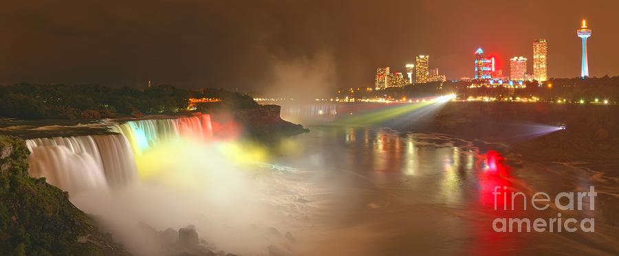 Large Niagara Nighttime Panorama Photograph by Adam Jewell