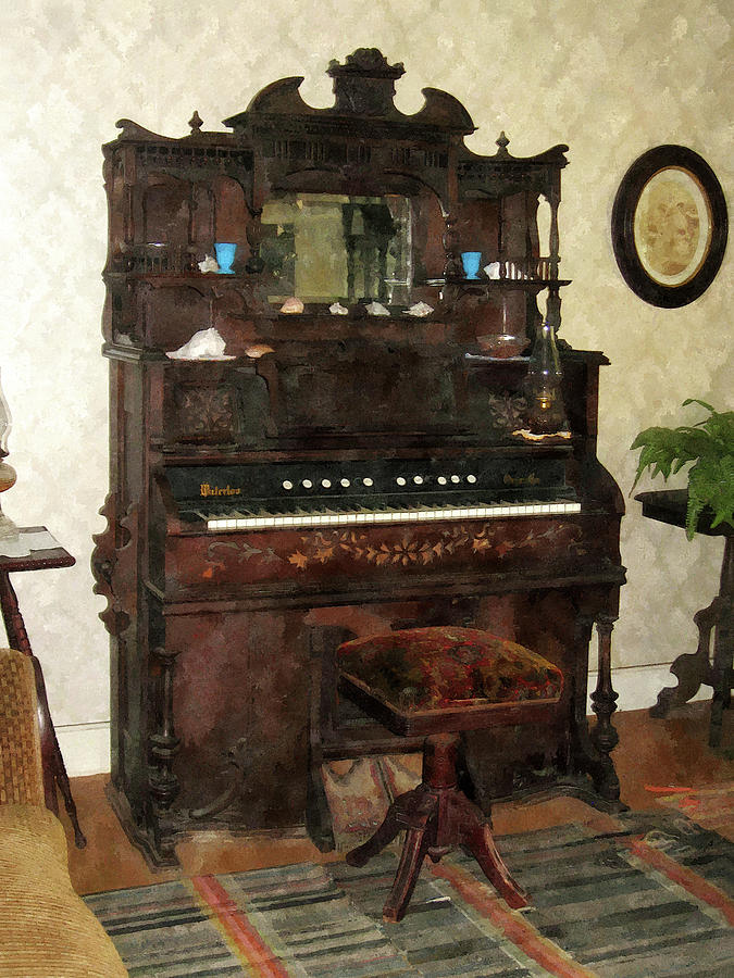 Large Organ in Parlor Photograph by Susan Savad