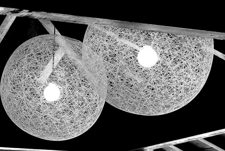 Large White Lamp Orbs Photograph by Jeff Lowe