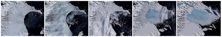 Larsen B Ice Shelf Breaking Away, 2002 Photograph by Science Source