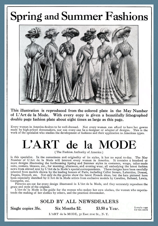 Lart de la Mode Advertisement April 1908 Photograph by Phil Cardamone