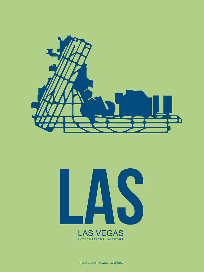 Las Vegas Digital Art - LAS Las Vegas Airport Poster 2 by Naxart Studio