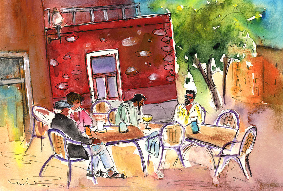 Las Palmas de Gran Canaria Cafe Painting by Miki De Goodaboom